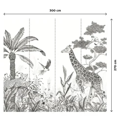 4MURS Papier peint panoramique XL BLACK JUNGLE 300 x 270 cm - 4MURS