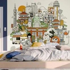 4MURS Papier peint panoramique XL WAKAI 300 x 270 cm - 4MURS