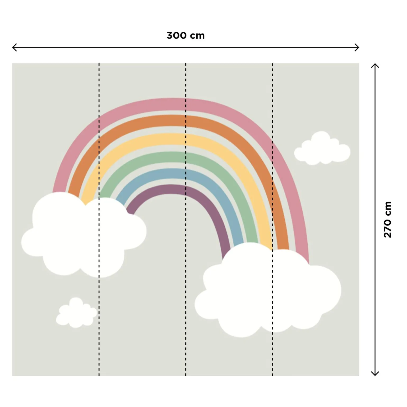 4MURS Papier peint panoramique XL RAINBOW 300 x 270 cm - 4MURS