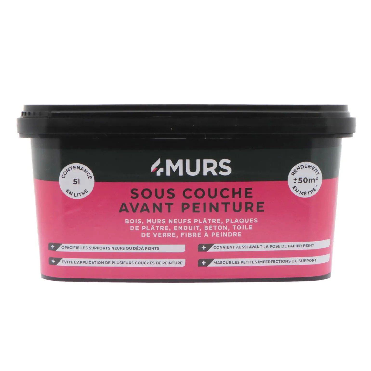 4MURS Peinture SOUS COUCHE AVANT PEINTURE Peinture blanc 5 L - 4MURS