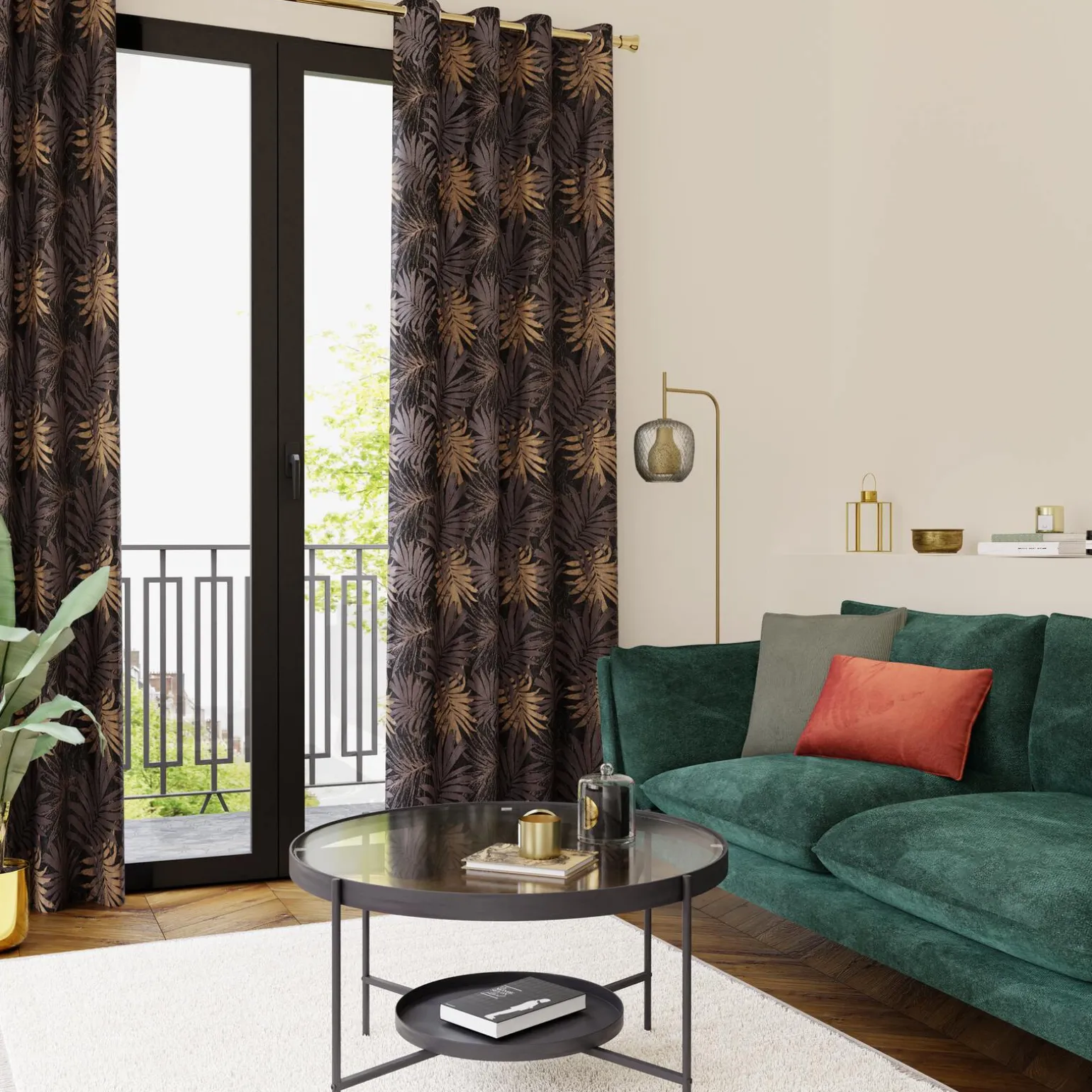 4MURS Rideau PALMAE coloris anthracite 140 x 260 cm - 4MURS