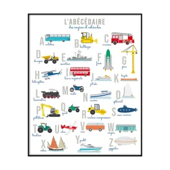 4MURS Tableau ABÉCÉDAIRE LITTLE MOTORS coloris multicolore - 4MURS