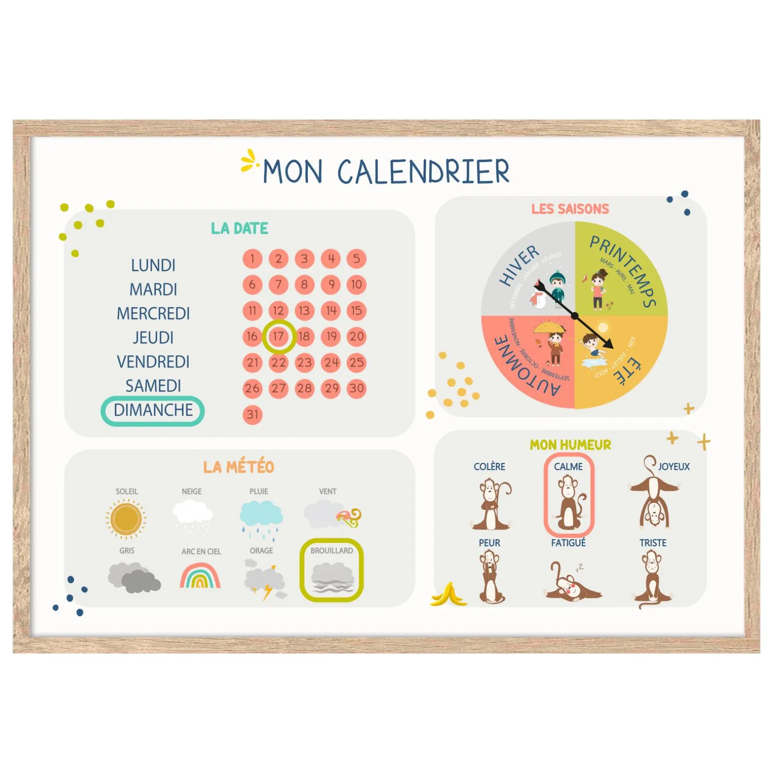4MURS Tableau embelli MON CALENDRIER PERPÉTUEL multicolore - 4MURS