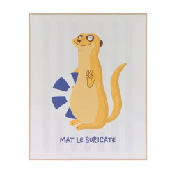 4MURS Tableau MAT LE SURICATE coloris jaune/bleu - 4MURS