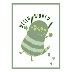 4MURS Toile embellie CUTE MONSTER 30 x 40 cm vert - 4MURS