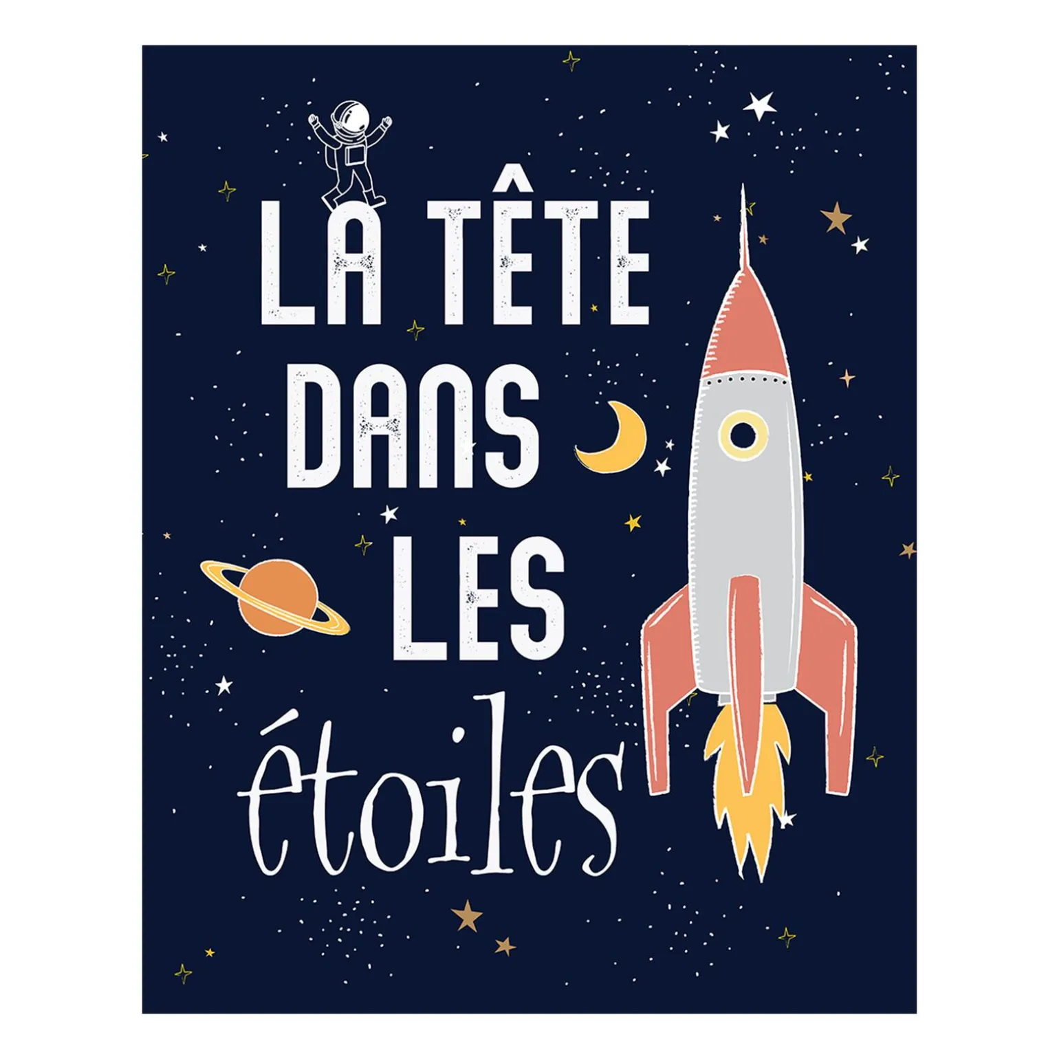 4MURS Toile imprimée phosphorescente ASTRONAUT 40 x 50 cm - 4MURS