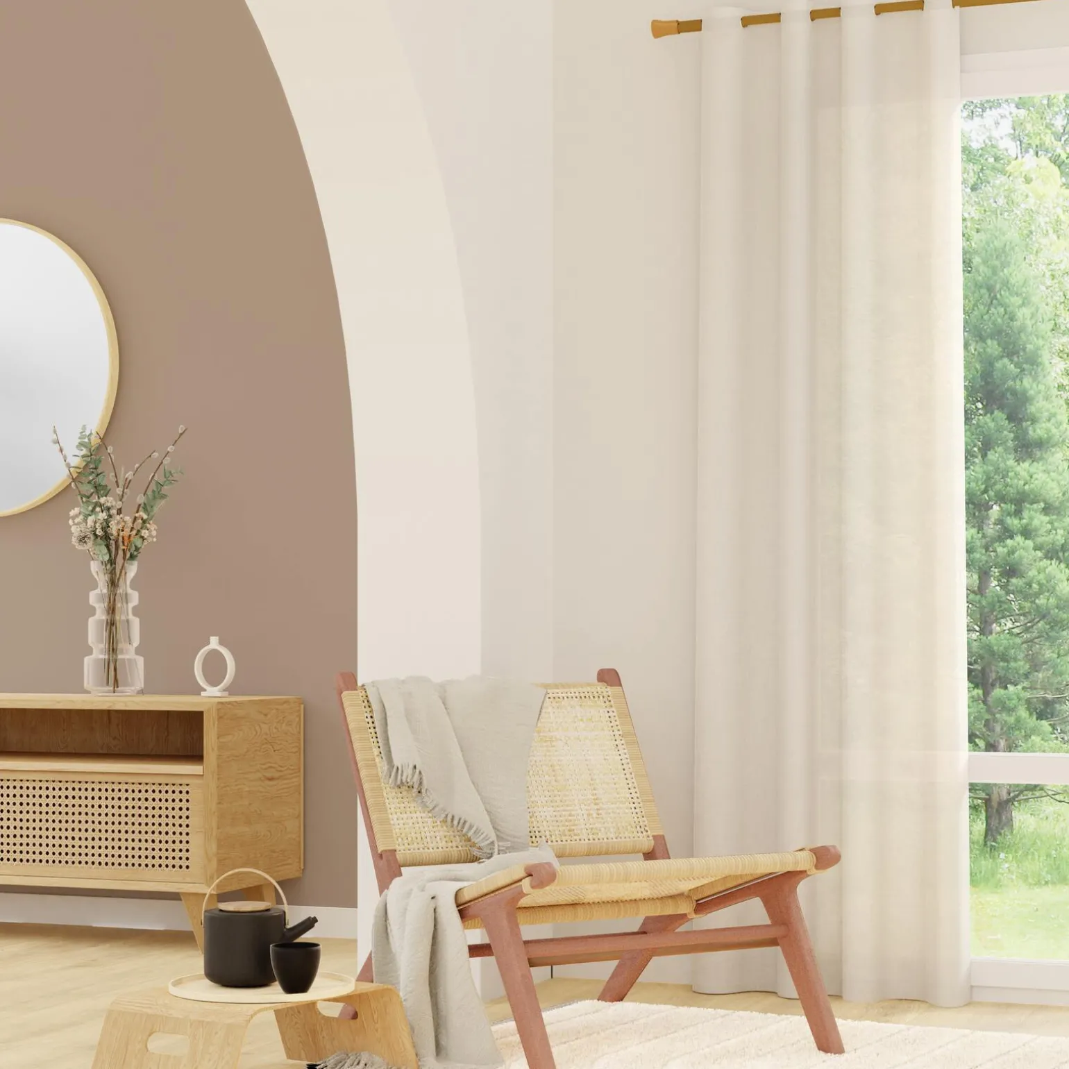 4MURS Voilage MANADE coloris ivoire 140 x 240 cm - 4MURS