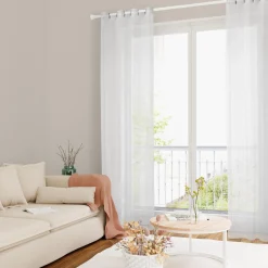 4MURS Voilage NEW ZIG ZAG coloris blanc 140 x 240 cm - 4MURS