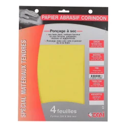 Ocai Lot de 4 feuilles abrasives grain fin - 4MURS