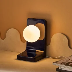 Ostaria Lampe à poser WALTER coloris bleu nuit 23 x 13 cm - 4MURS