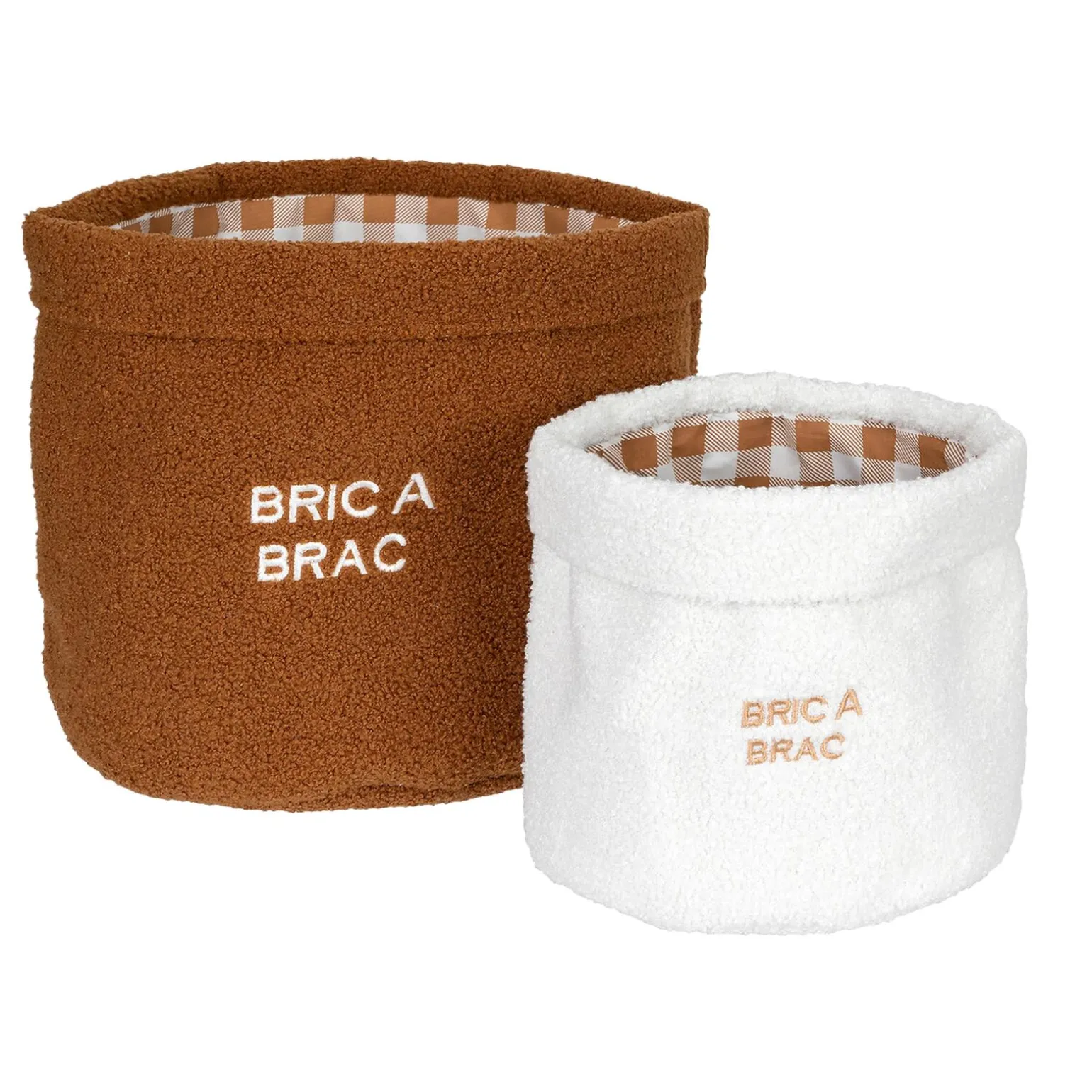 Panier BRIC A BRAC coloris terracotta & blanc - 4MURS
