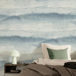 Papier peint intissé ALBATRAS coloris bleu grisé - 4MURS