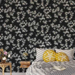 Papier peint intissé ALBIZIA coloris noir - 4MURS