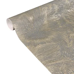 Papier peint intissé ARTIFICIO coloris gris foncé et doré - 4MURS