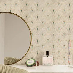 Papier peint intissé ASSIAH coloris blanc et doré - 4MURS