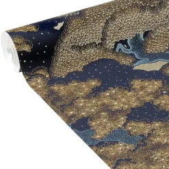 Papier peint intissé AYAKO coloris bleu nuit - 4MURS
