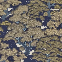 Papier peint intissé AYAKO coloris bleu nuit - 4MURS