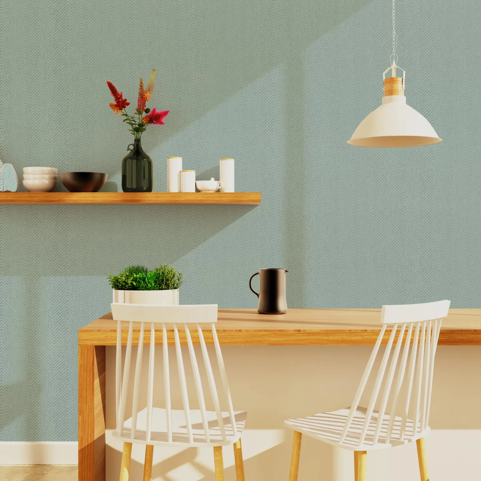 Papier peint intissé BABETH coloris vert de gris - 4MURS