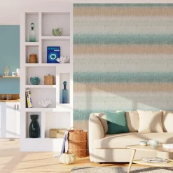 Papier peint intissé BAI SAO coloris bleu aqua - 4MURS