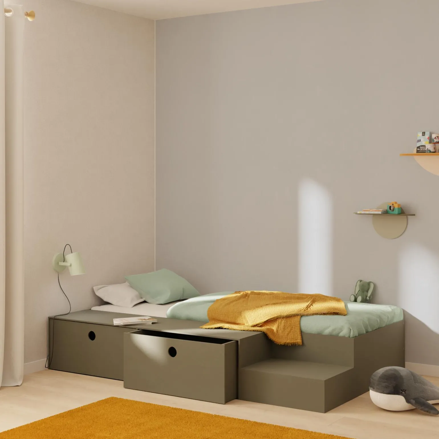 Papier peint intissé BAMBINO coloris gris de lin - 4MURS