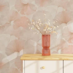 Papier peint intissé BILOBA coloris rose poudré - 4MURS