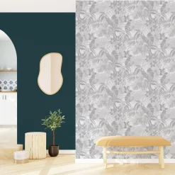 Papier peint intissé BLOSSOM coloris argent - 4MURS