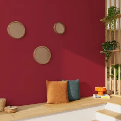 Papier peint intissé CALICO coloris rouge griotte - 4MURS