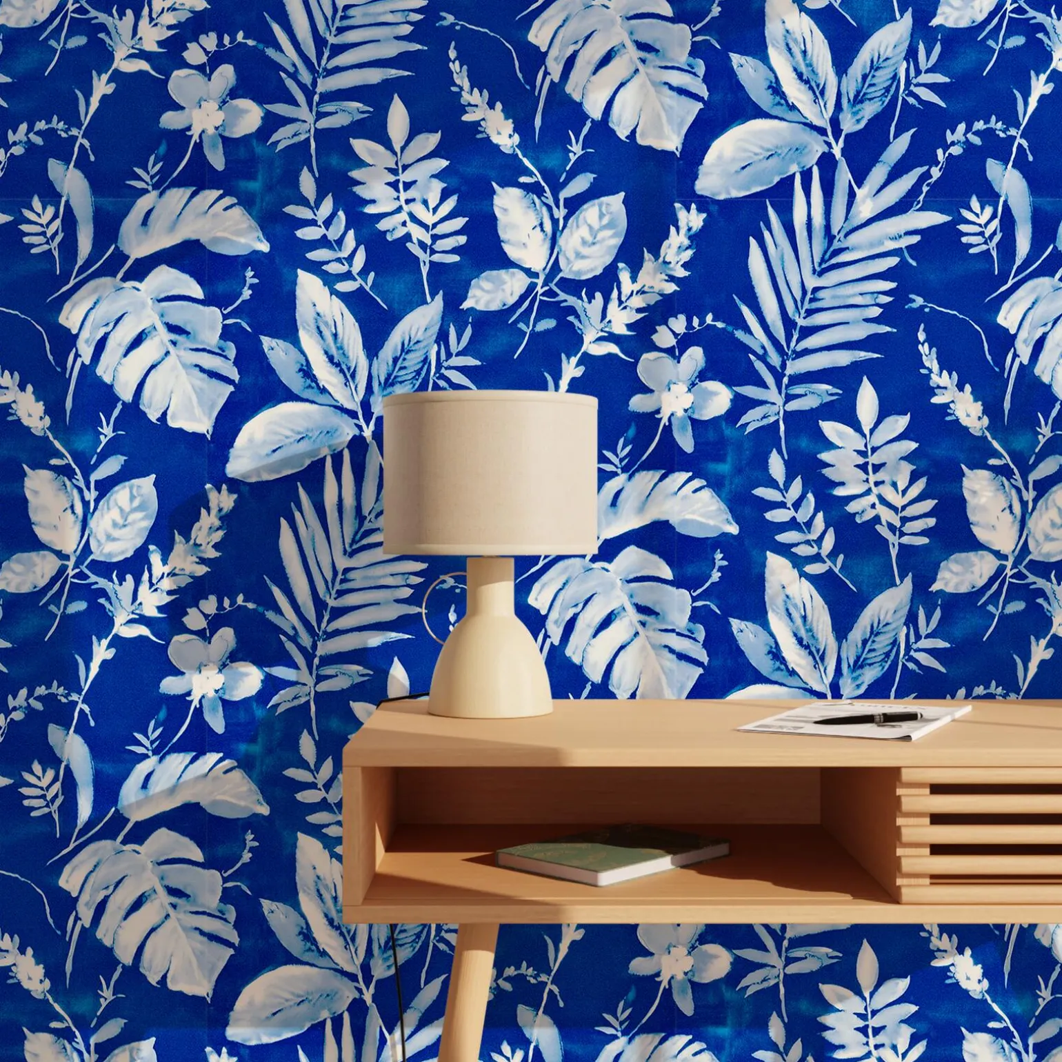 Papier peint intissé CARIENA coloris bleu outremer - 4MURS