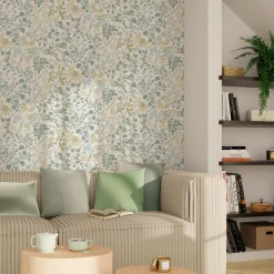 Papier peint intissé CARLY coloris vert de gris - 4MURS