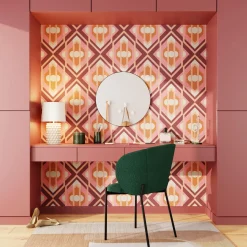 Papier peint intissé CATALINE coloris rose et orange - 4MURS