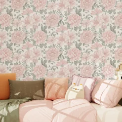 Papier peint intissé EDEN CAMELIA coloris rose poudré - 4MURS