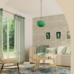 Papier peint intissé ELAURA coloris beige rosé et argenté - 4MURS