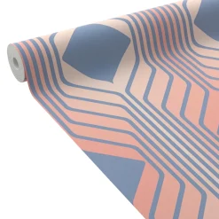 Papier peint intissé ELBÉE coloris rose et bleu - 4MURS