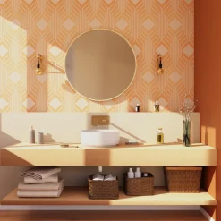 Papier peint intissé ELBÉE coloris Orange/Rose - 4MURS