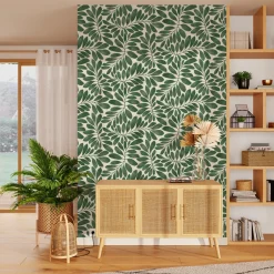 Papier peint intissé EVELEEN coloris vert anglais - 4MURS