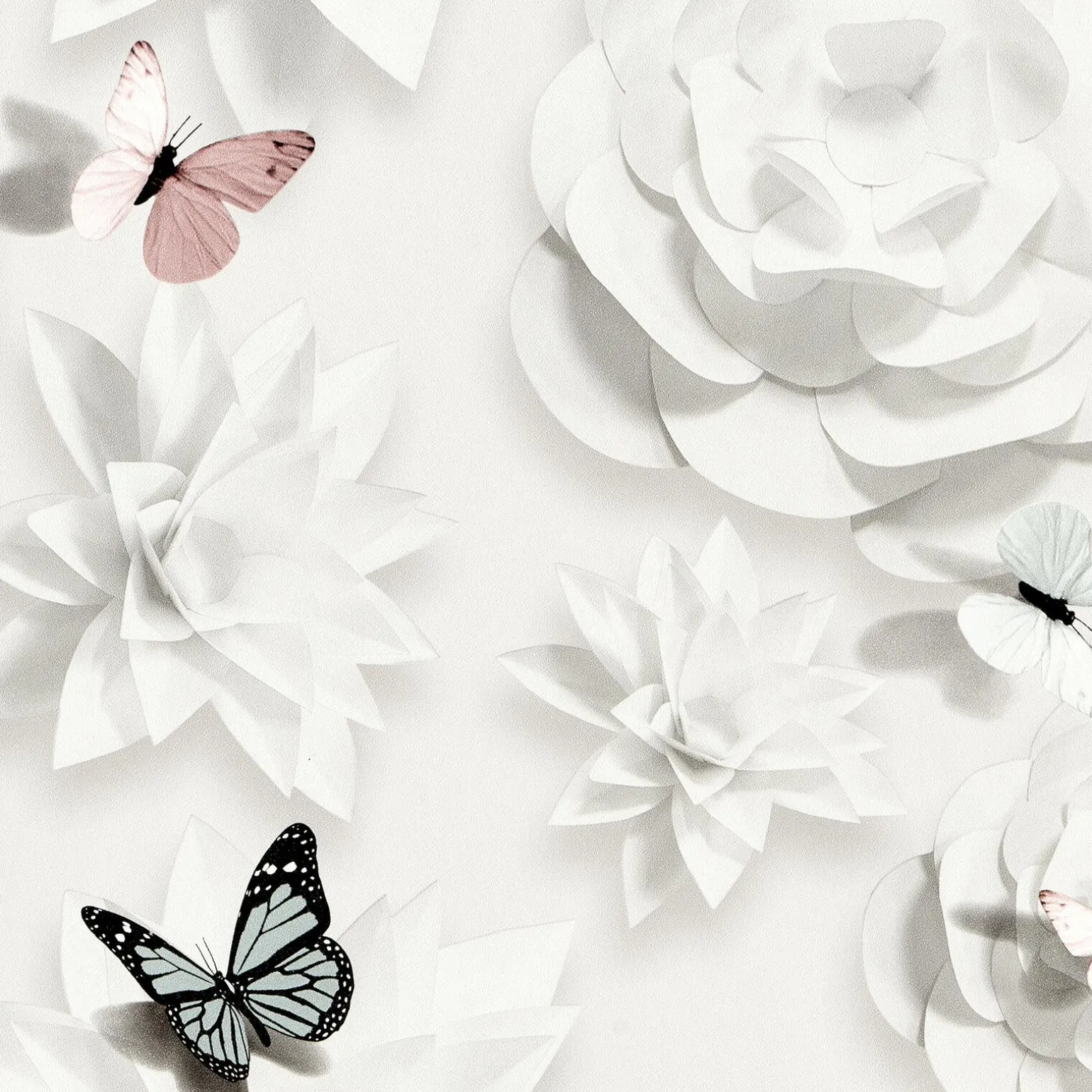Papier peint intissé FAIRY FLOWER coloris blanc perlé - 4MURS