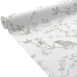 Papier peint intissé FAUSTINE coloris vert de gris - 4MURS