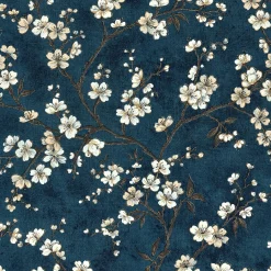 Papier peint intissé FLORENTINE BLOSSOM coloris bluestone - 4MURS