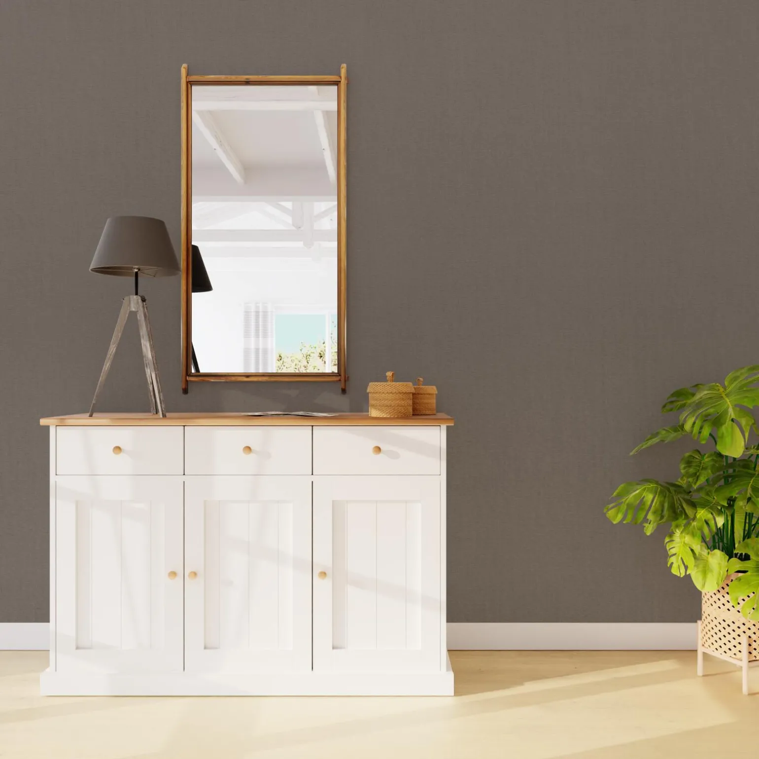 Papier peint intissé FLORENTINE coloris muscade - 4MURS