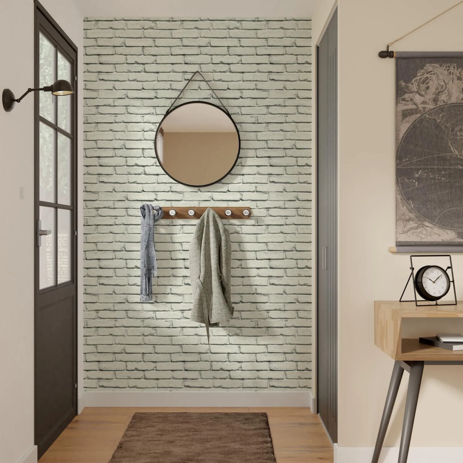 Papier peint intissé JEFFERSON coloris blanc - 4MURS