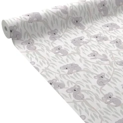 Papier peint intissé KOALAS coloris vert feuille et gris - 4MURS
