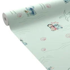 Papier peint intissé LILO&STITCH coloris bleu aqua - 4MURS