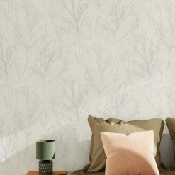 Papier peint intissé LORELLA coloris blanc / doré - 4MURS
