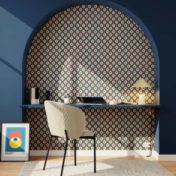 Papier peint intissé MILIAS coloris bleu foncé et rose - 4MURS