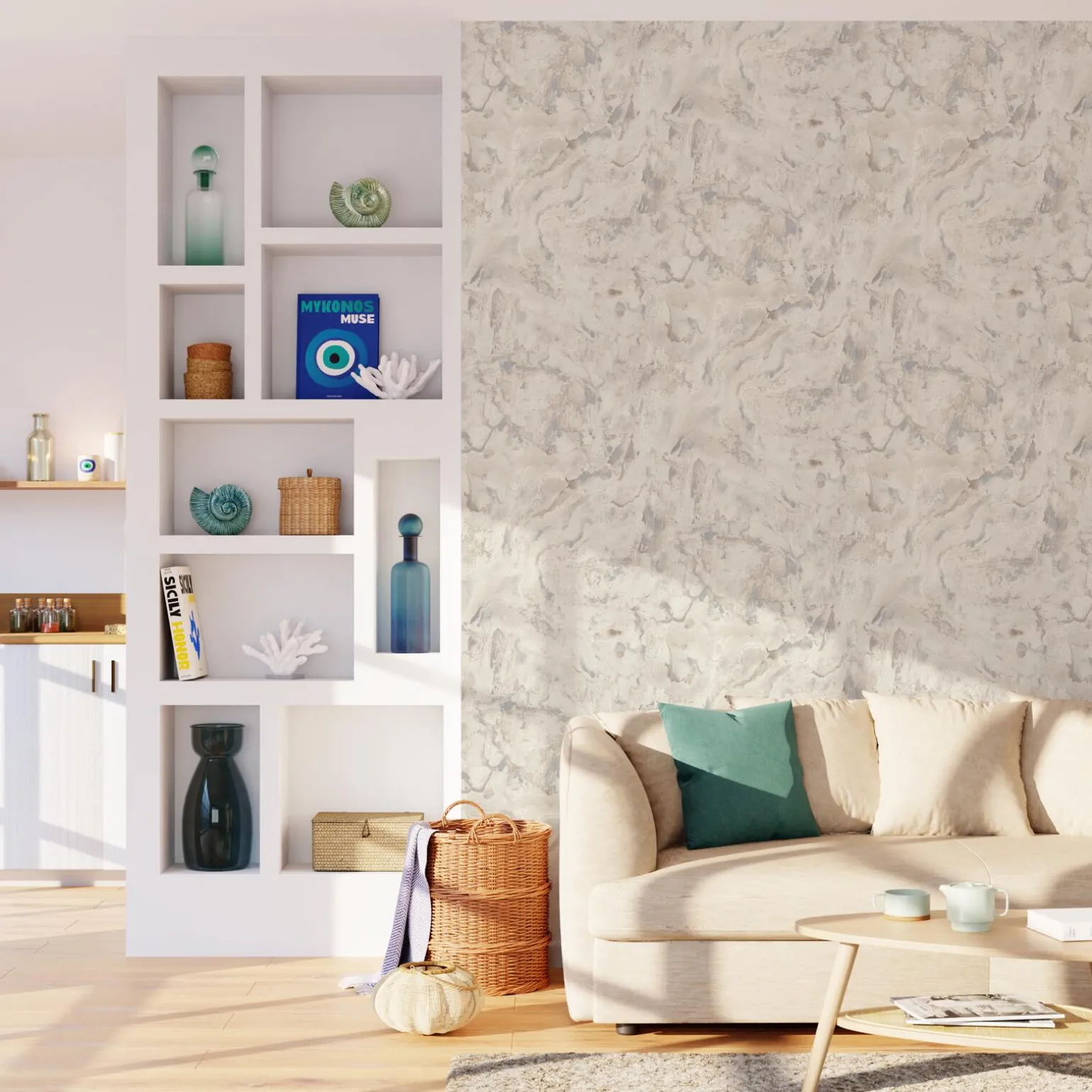 Papier peint intissé MINERAL coloris blanc - 4MURS