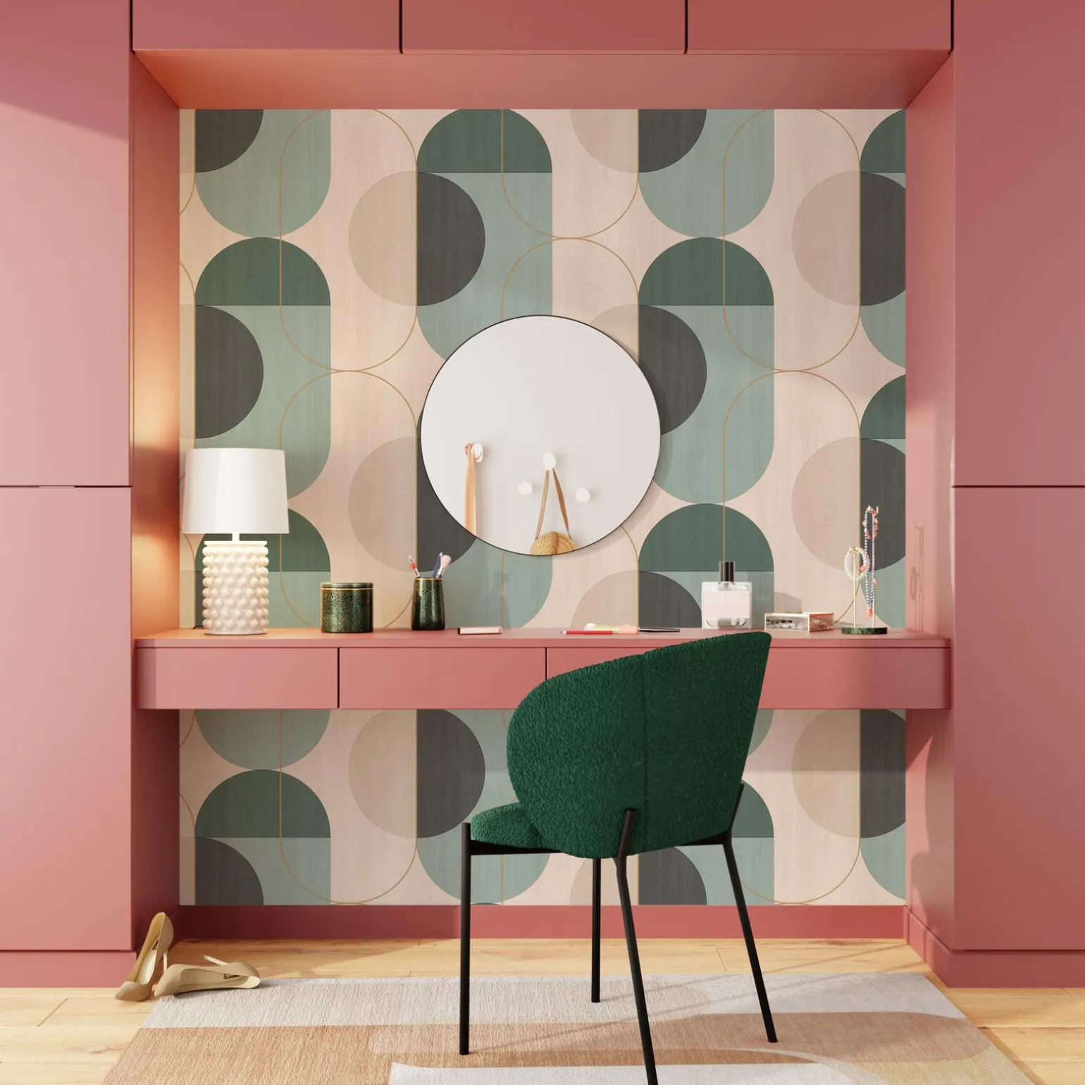 Papier peint intissé NAKILA coloris vert d'eau - 4MURS