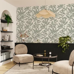 Papier peint intissé NOÉMIE coloris vert de gris - 4MURS