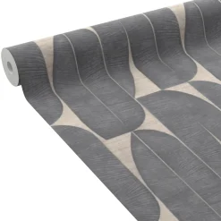 Papier peint intissé ODDA coloris Noir et taupe - 4MURS