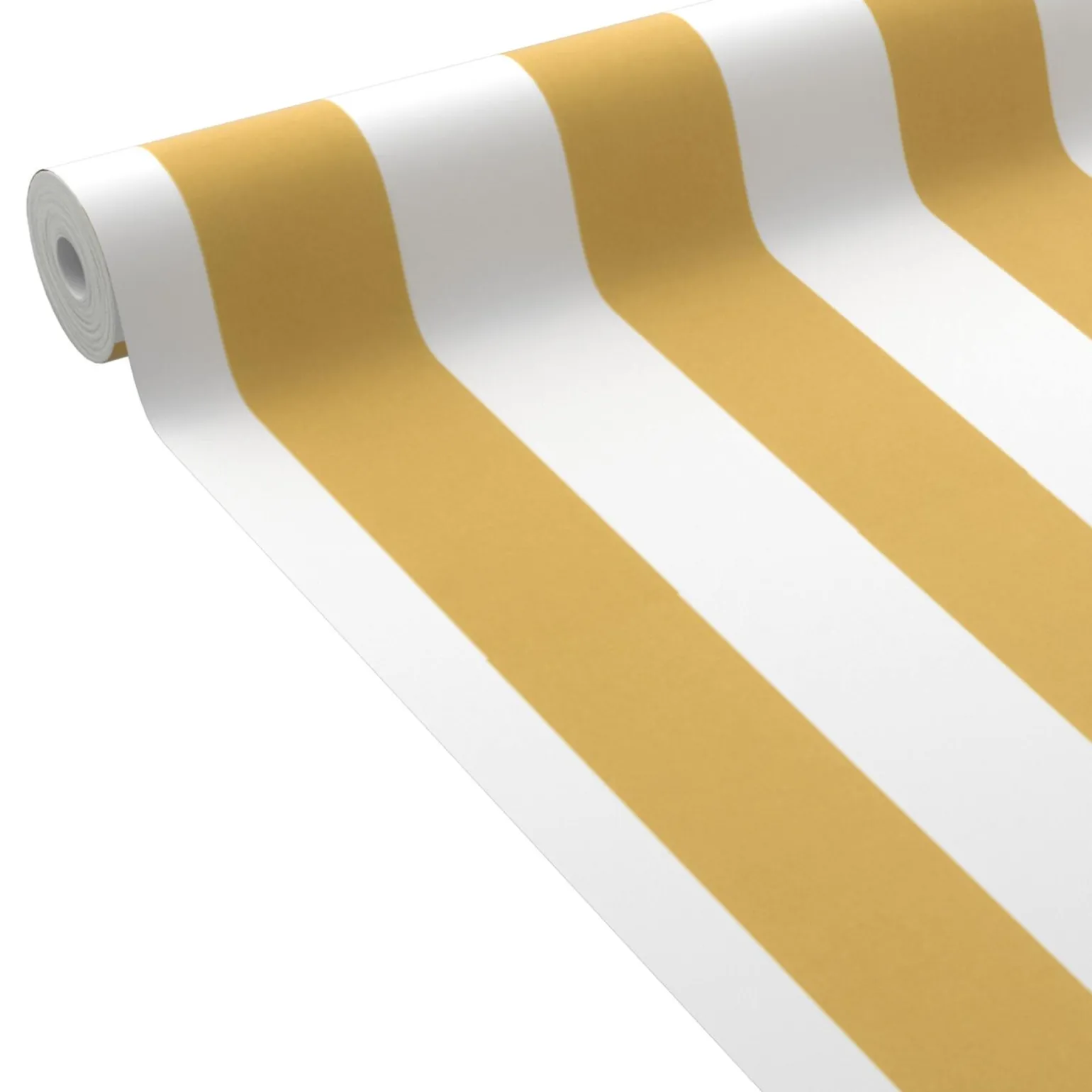 Papier peint intissé OPAL STRIPE jaune moutarde et blanc - 4MURS