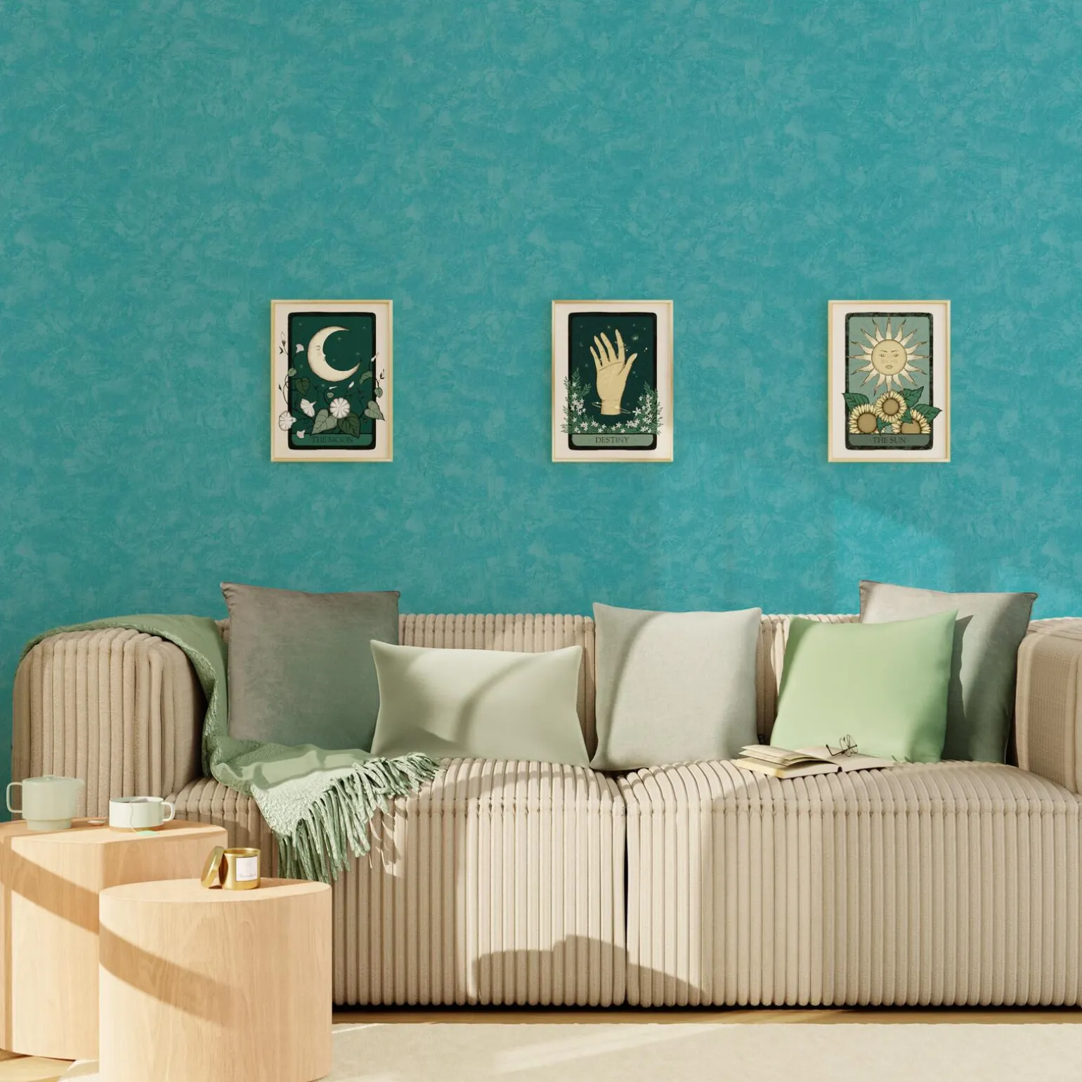 Papier peint intissé RAVENNE coloris bleu turquoise - 4MURS